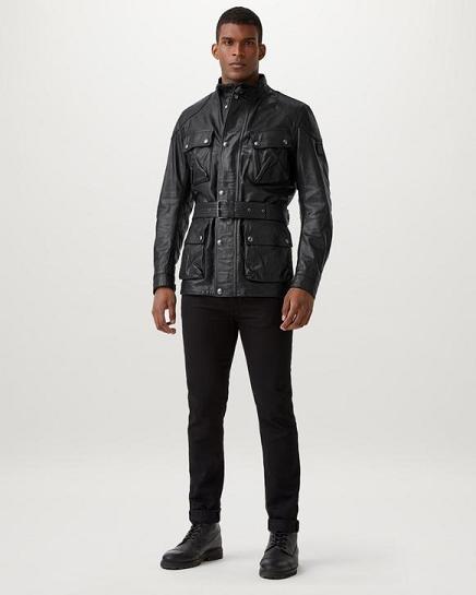 Veste Cuir Belstaff Homme Trialmaster Noir France QA4251367